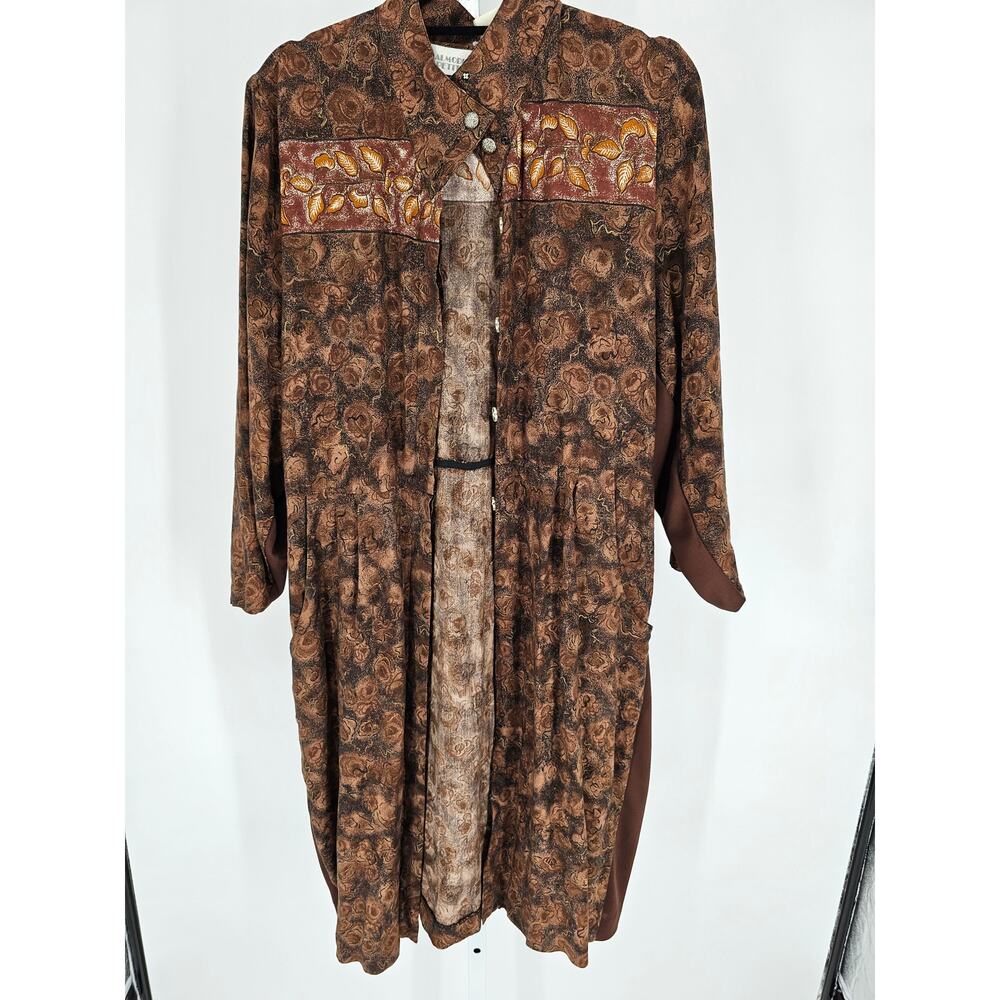 Vtg Halmode Womens Sz MP Petite Midi length Button Up Shirt Dress Brown